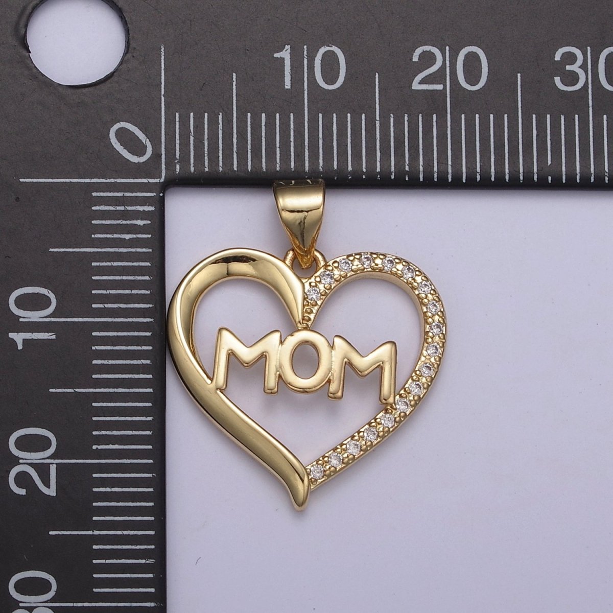 Simple Gold Filled "MOM" Heart Pendants - Love Inspired "Mom" Gold / Silver Pendant N-436 H-603
