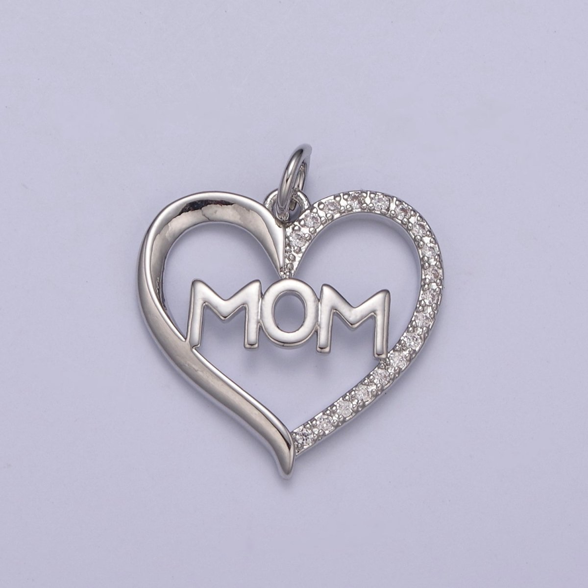 Simple Gold Filled "MOM" Heart Pendants - Love Inspired "Mom" Gold / Silver Pendant N-436 H-603