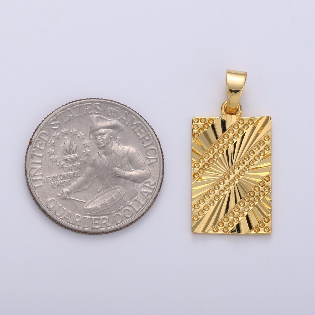 Simple Gold Filled Rectangle Pendants J-101 - DLUXCA