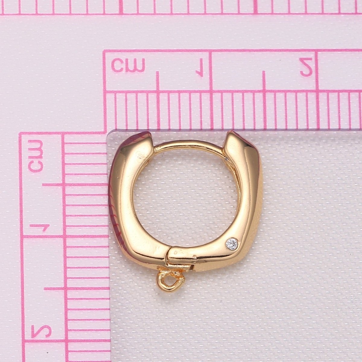 Simple Gold Plated Huggies Earring CZ Crystal Plain Gold Geometric Daily Casual/Formal Wear Earring Jewelry GP-858 - DLUXCA