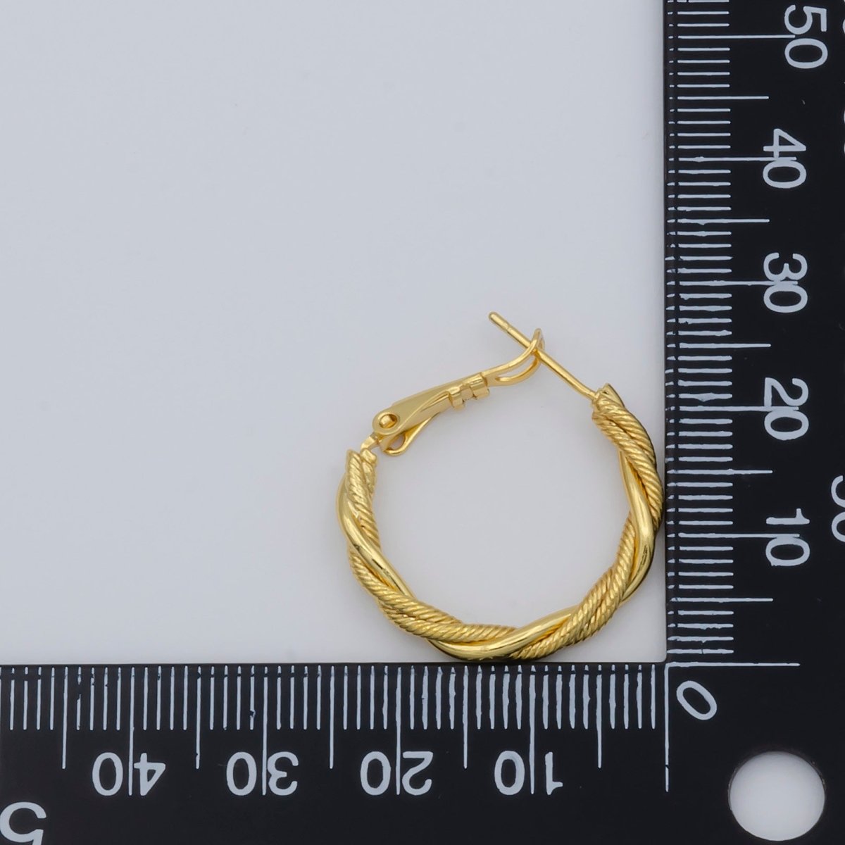 Simple Golden Thin Braid Twist Huggies Earrings, Plain Gold Filled Mini Geometric Unique Shape Formal/Casual Daily Wear Hinge hoop Earring Jewelry P-109