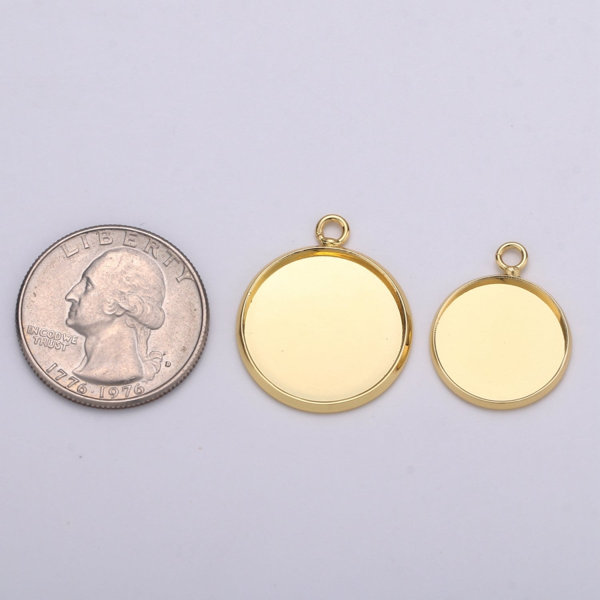 Simple Minimalist Golden Coin Gold Filled Charm K-929,K-930,L-086