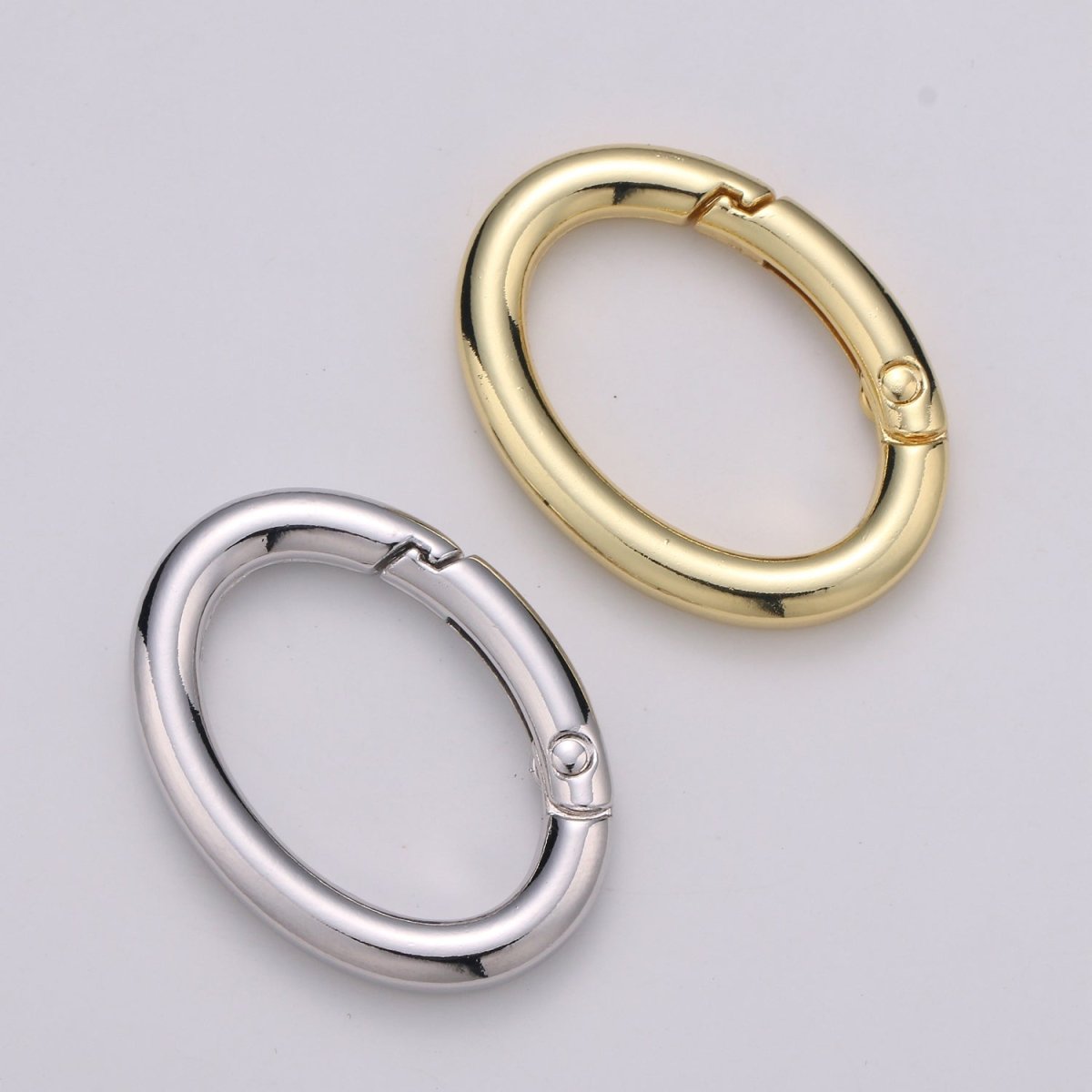 Simple Oval Push Gate Ring For Charm Connectors Wristlet Holder DIY Jewelry Making  L-048