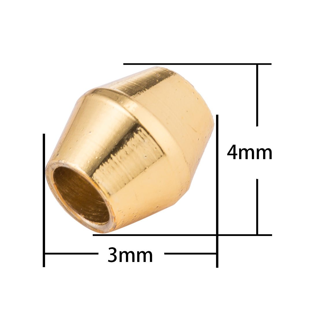 Simple Plain Gold Filled Tiny Beads, Golden Small Mini Jewelry/Accessories Making Beads Supplies B-127 - DLUXCA