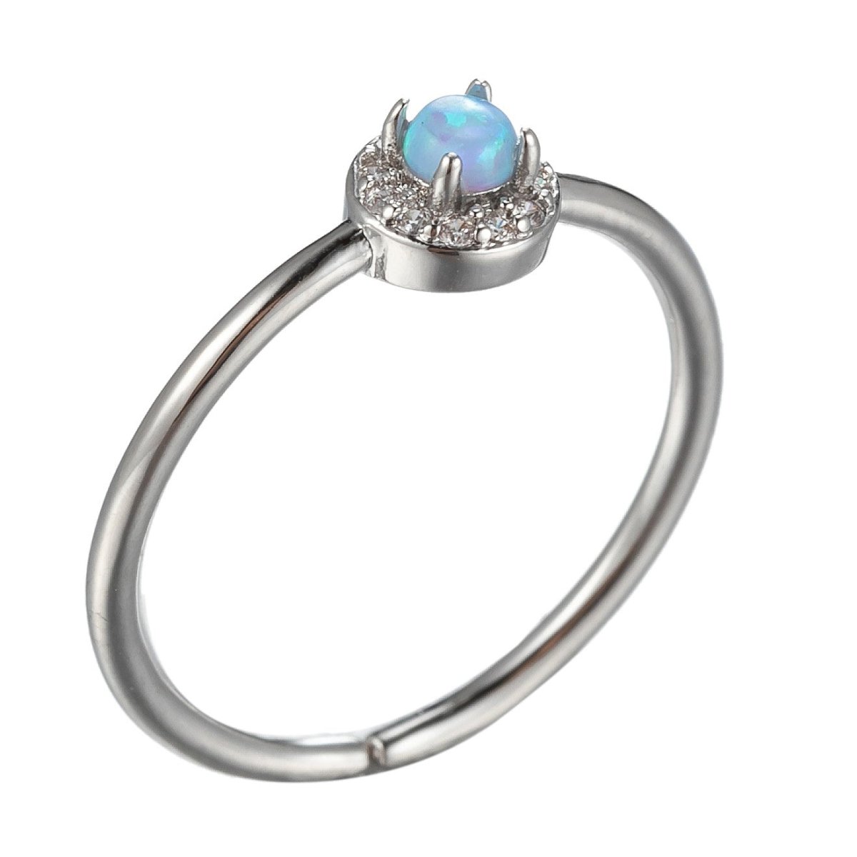 Simple Ring, Opal Ring, Blue Opal Tiny Ring, Opal Gemstone Ring, Promise Ring, Solitaire Ring, Engagement Ring O-827~O-830