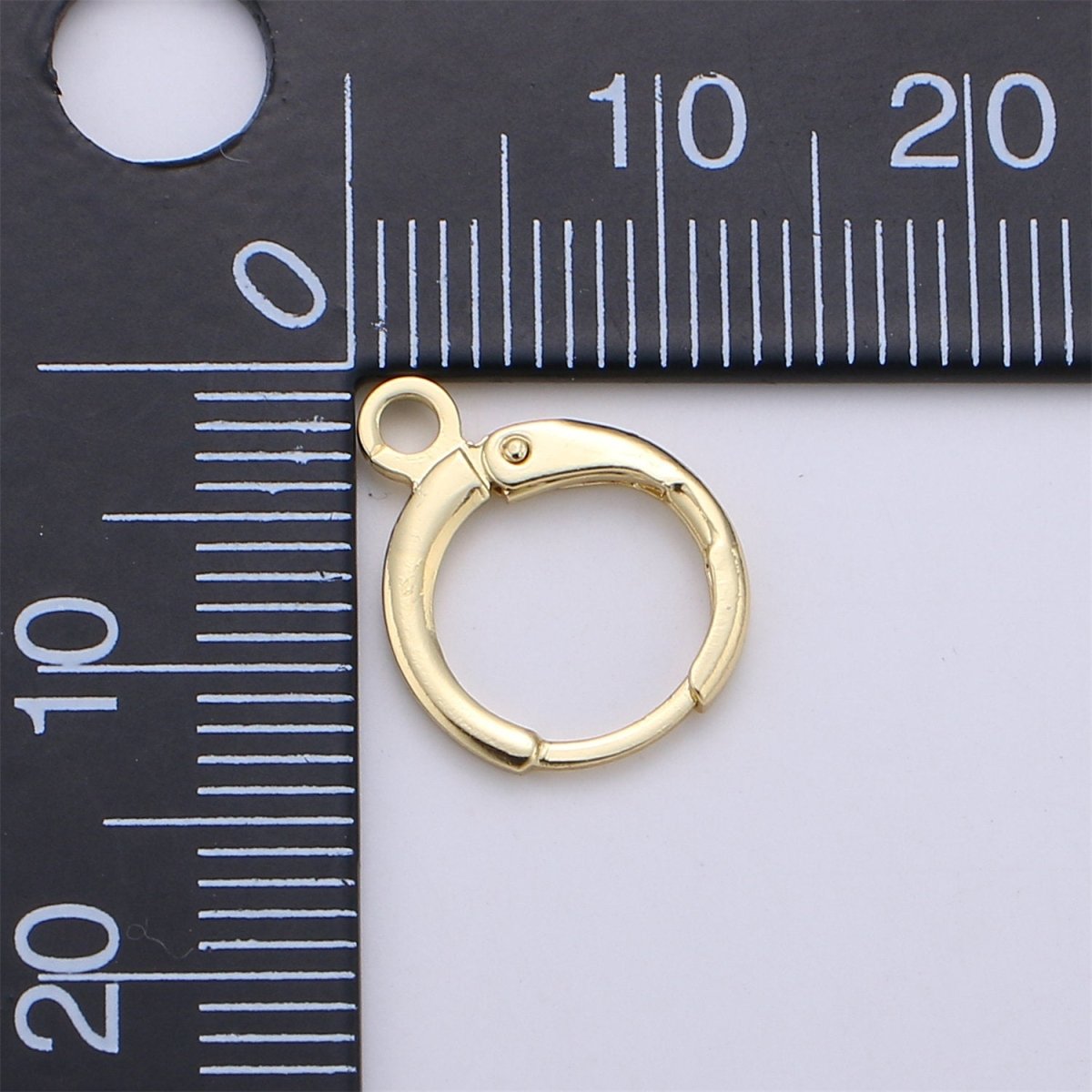 Simple Round 10mm One Touch Earring jewelry Making, Earring supplies 24K Gold Filled huggie hoop earring K-338 K-339 L-087 L-088