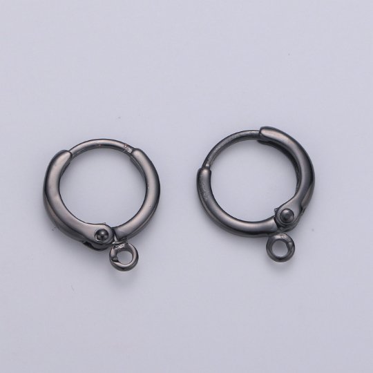 Simple Round 10mm One Touch Earring jewelry Making, Earring supplies 24K Gold Filled huggie hoop earring K-338 K-339 L-087 L-088
