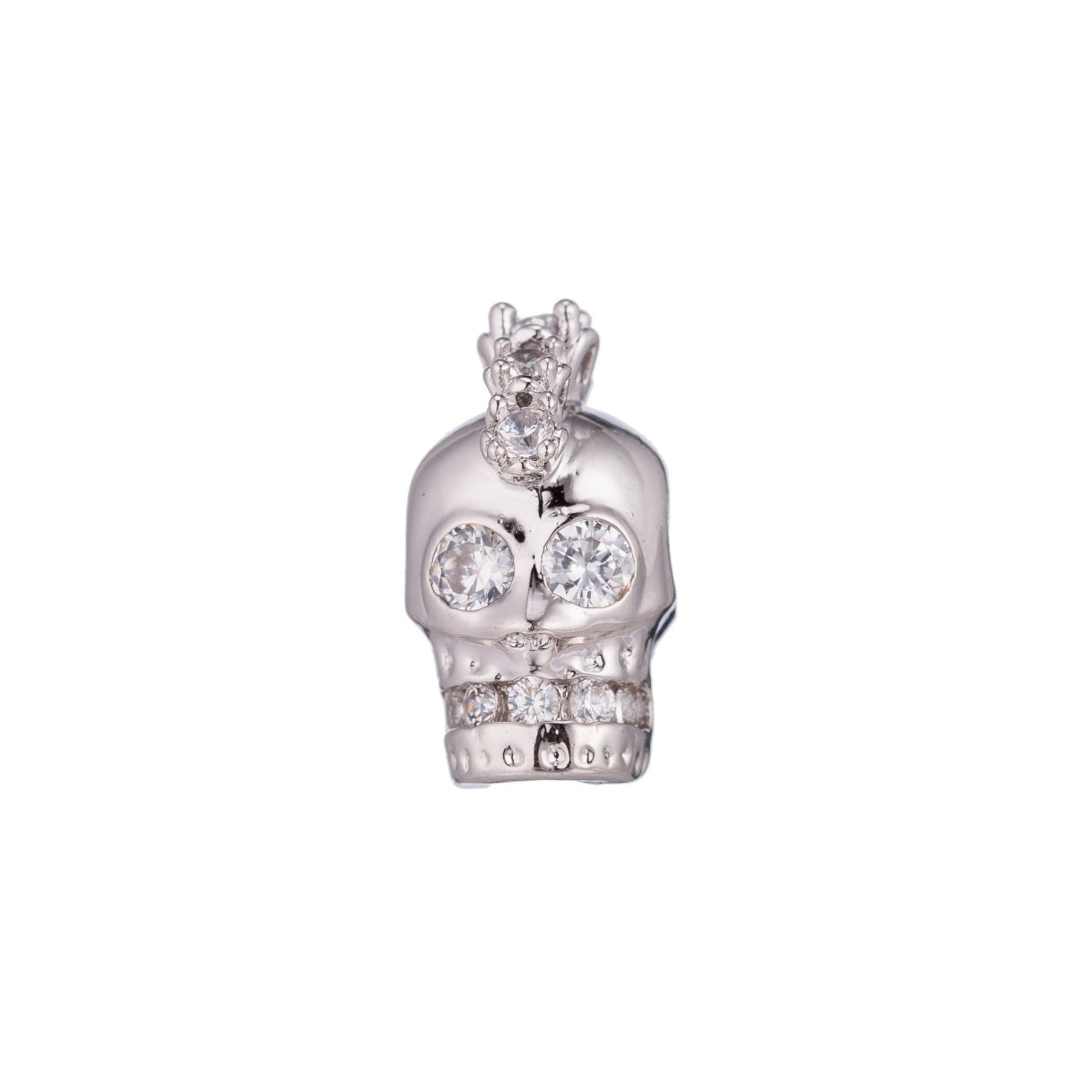 Skull Halloween Scary Head Ghost Soul Crystal DIY Craft Cubic Zirconia Bracelet Charm Bead Findings Connector for Jewelry Making B-251