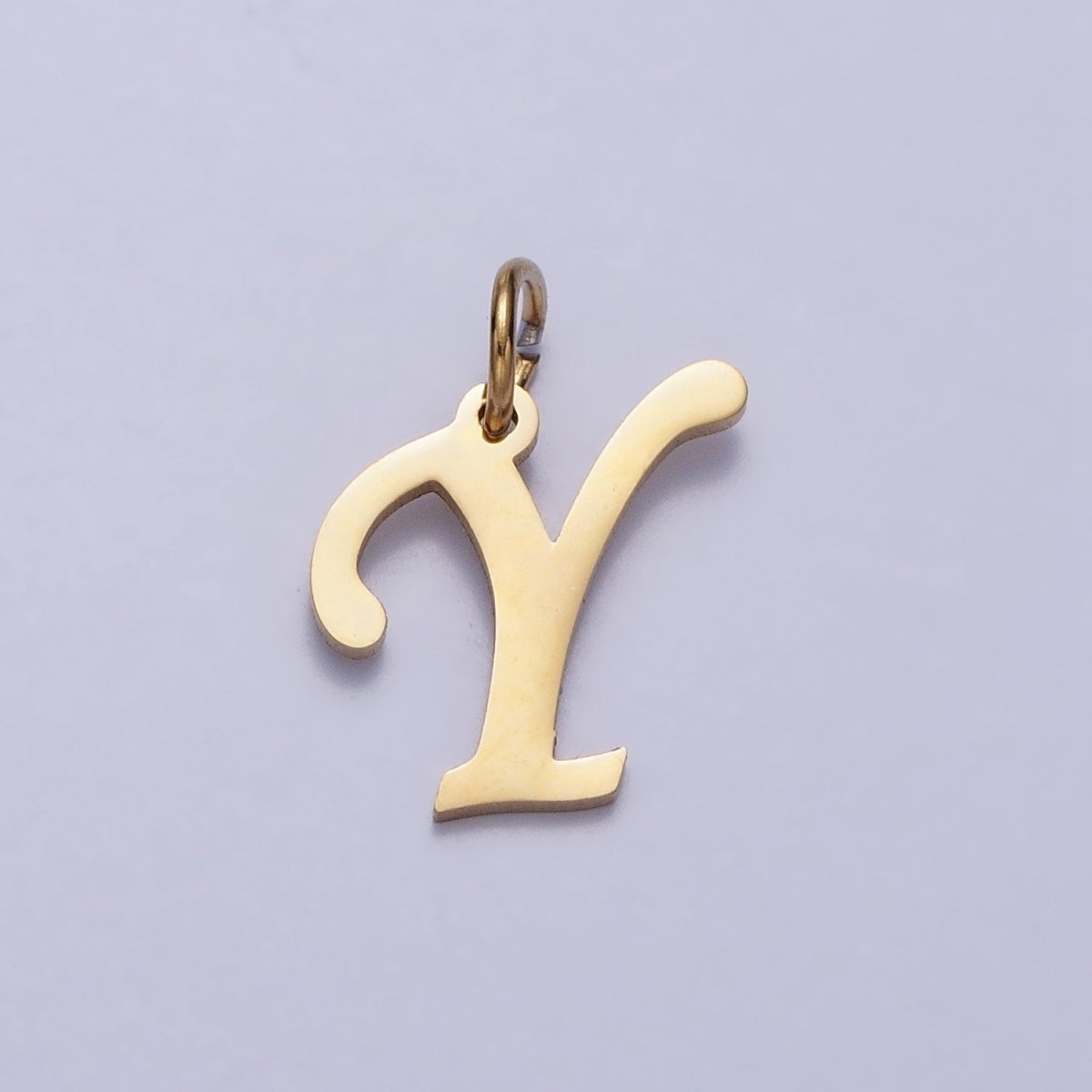 Small 24K Gold Plated Stainless Steel Letter Charms, initial alphabet pendant DIY jewelry letter charms for personalized jewelry making A-625-A-637