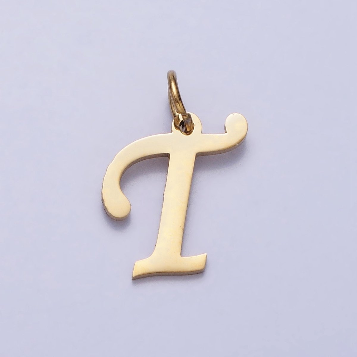 Small 24K Gold Plated Stainless Steel Letter Charms, initial alphabet pendant DIY jewelry letter charms for personalized jewelry making A-625-A-637