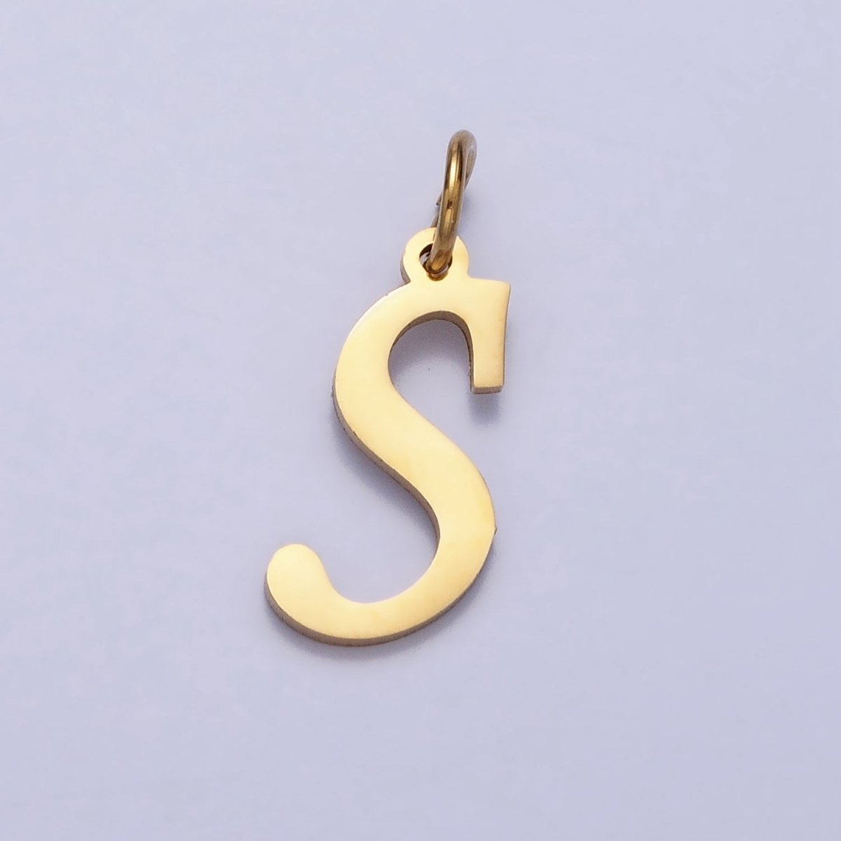 Small 24K Gold Plated Stainless Steel Letter Charms, initial alphabet pendant DIY jewelry letter charms for personalized jewelry making A-625-A-637