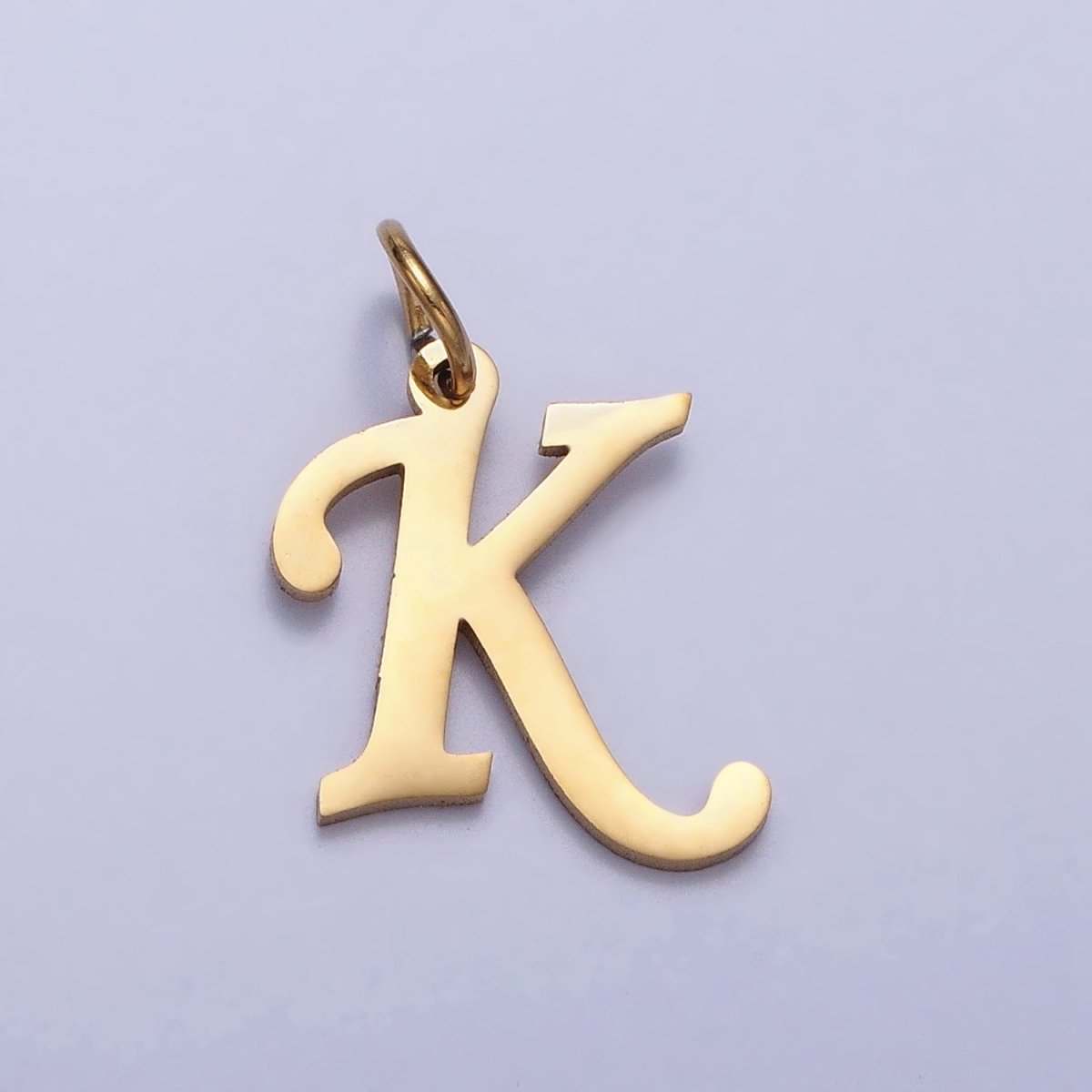 Small 24K Gold Plated Stainless Steel Letter Charms, initial alphabet pendant DIY jewelry letter charms for personalized jewelry making A-625-A-637