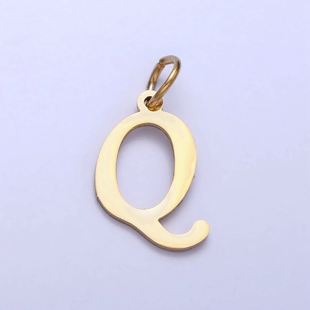 Small 24K Gold Plated Stainless Steel Letter Charms, initial alphabet pendant DIY jewelry letter charms for personalized jewelry making A-625-A-637