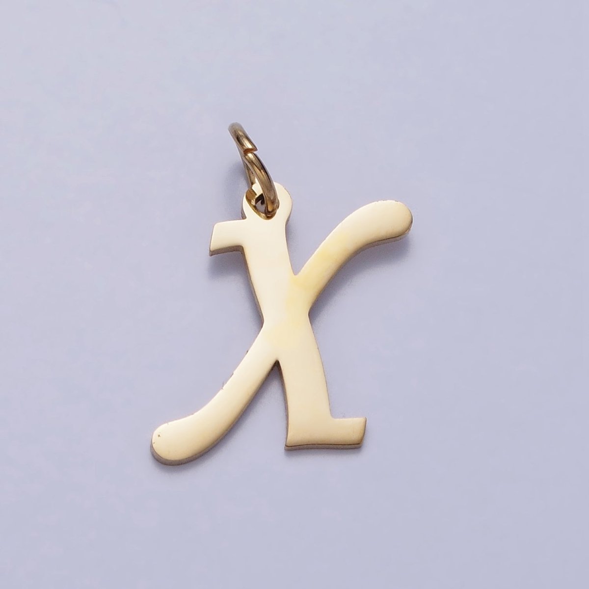 Small 24K Gold Plated Stainless Steel Letter Charms, initial alphabet pendant DIY jewelry letter charms for personalized jewelry making A-625-A-637