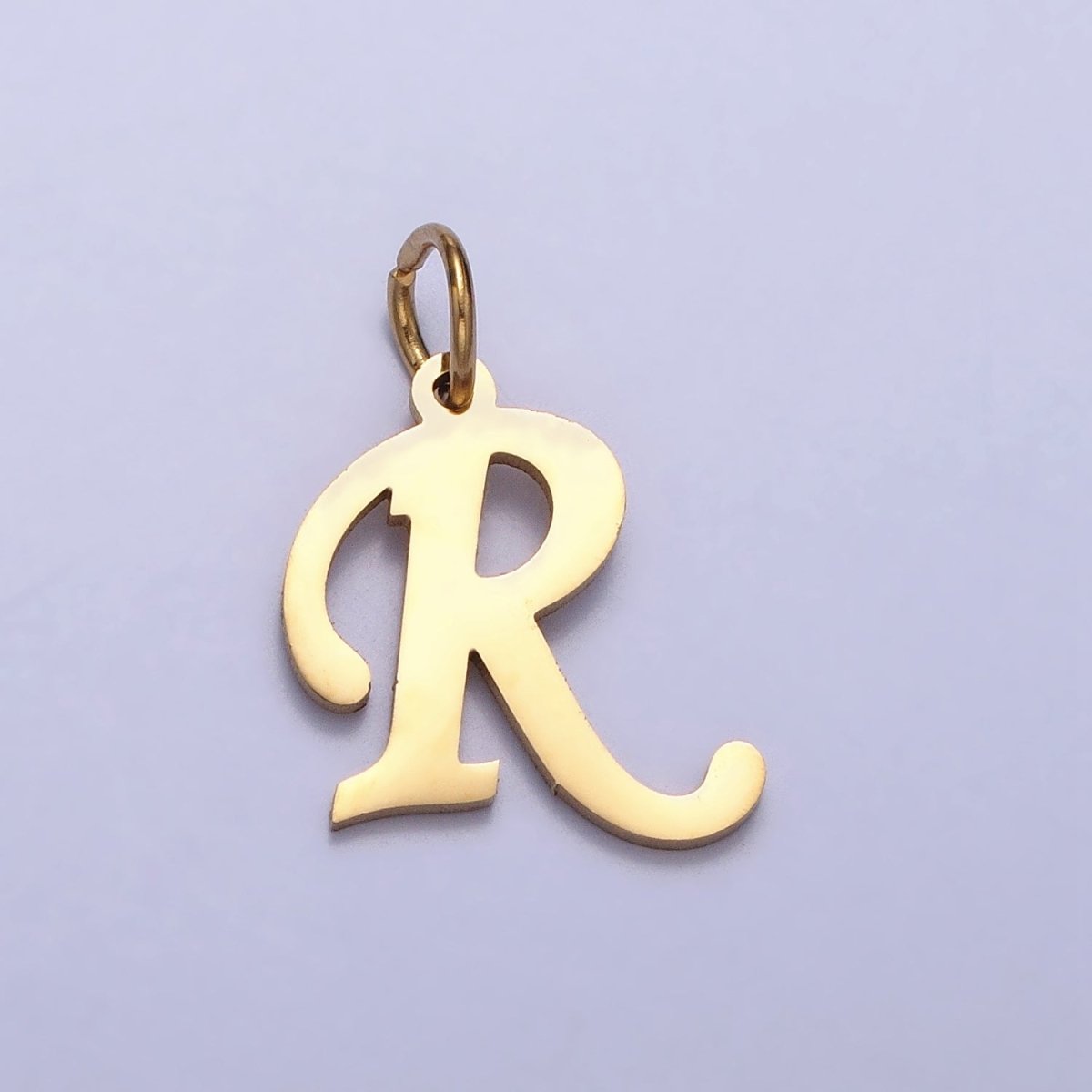 Small 24K Gold Plated Stainless Steel Letter Charms, initial alphabet pendant DIY jewelry letter charms for personalized jewelry making A-625-A-637