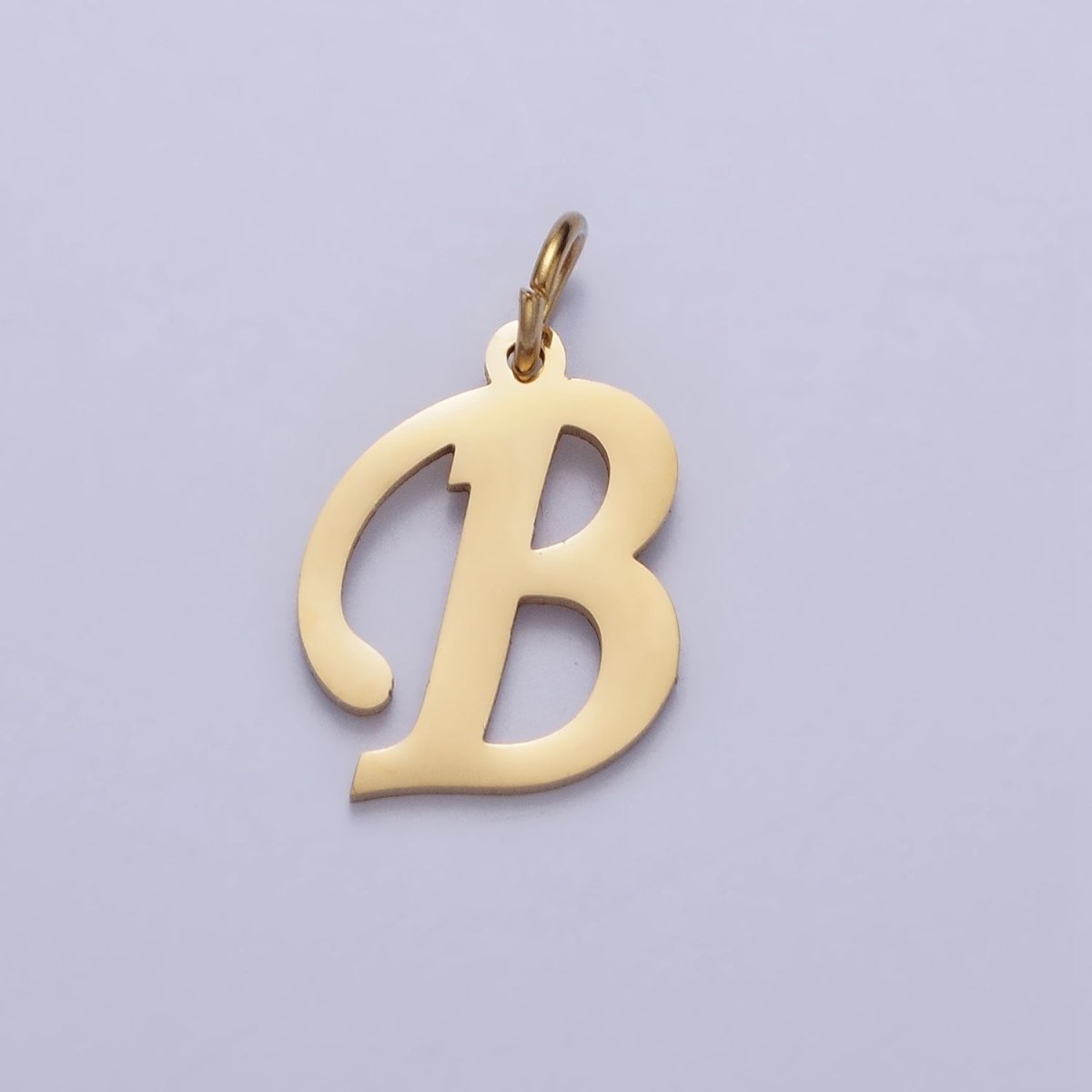 Small 24K Gold Plated Stainless Steel Letter Charms, initial alphabet pendant DIY jewelry letter charms for personalized jewelry making A-625-A-637