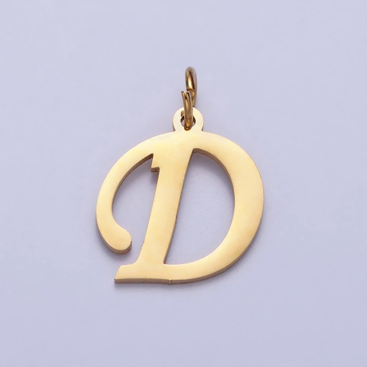 Small 24K Gold Plated Stainless Steel Letter Charms, initial alphabet pendant DIY jewelry letter charms for personalized jewelry making A-625-A-637