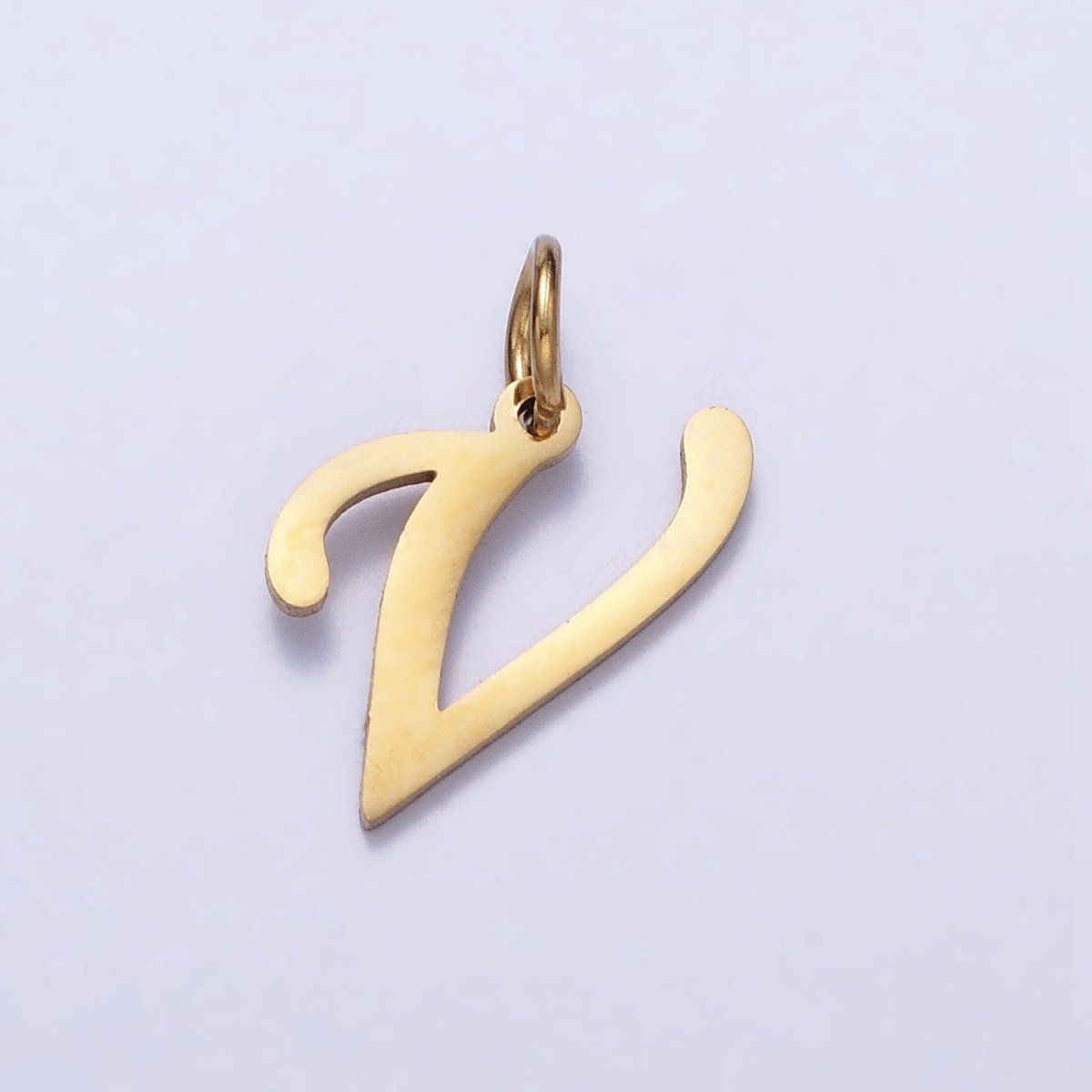 Small 24K Gold Plated Stainless Steel Letter Charms, initial alphabet pendant DIY jewelry letter charms for personalized jewelry making A-625-A-637