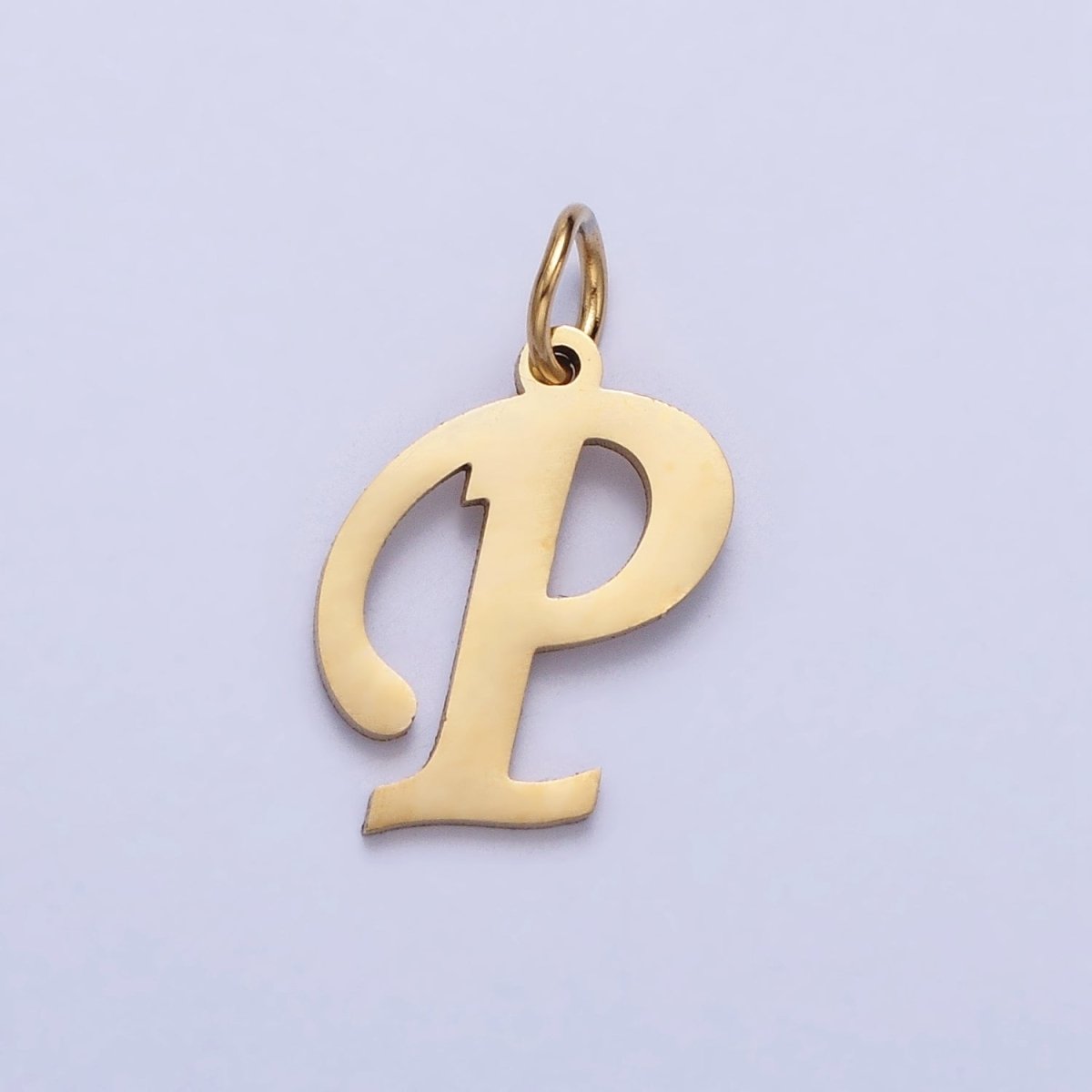 Small 24K Gold Plated Stainless Steel Letter Charms, initial alphabet pendant DIY jewelry letter charms for personalized jewelry making A-625-A-637