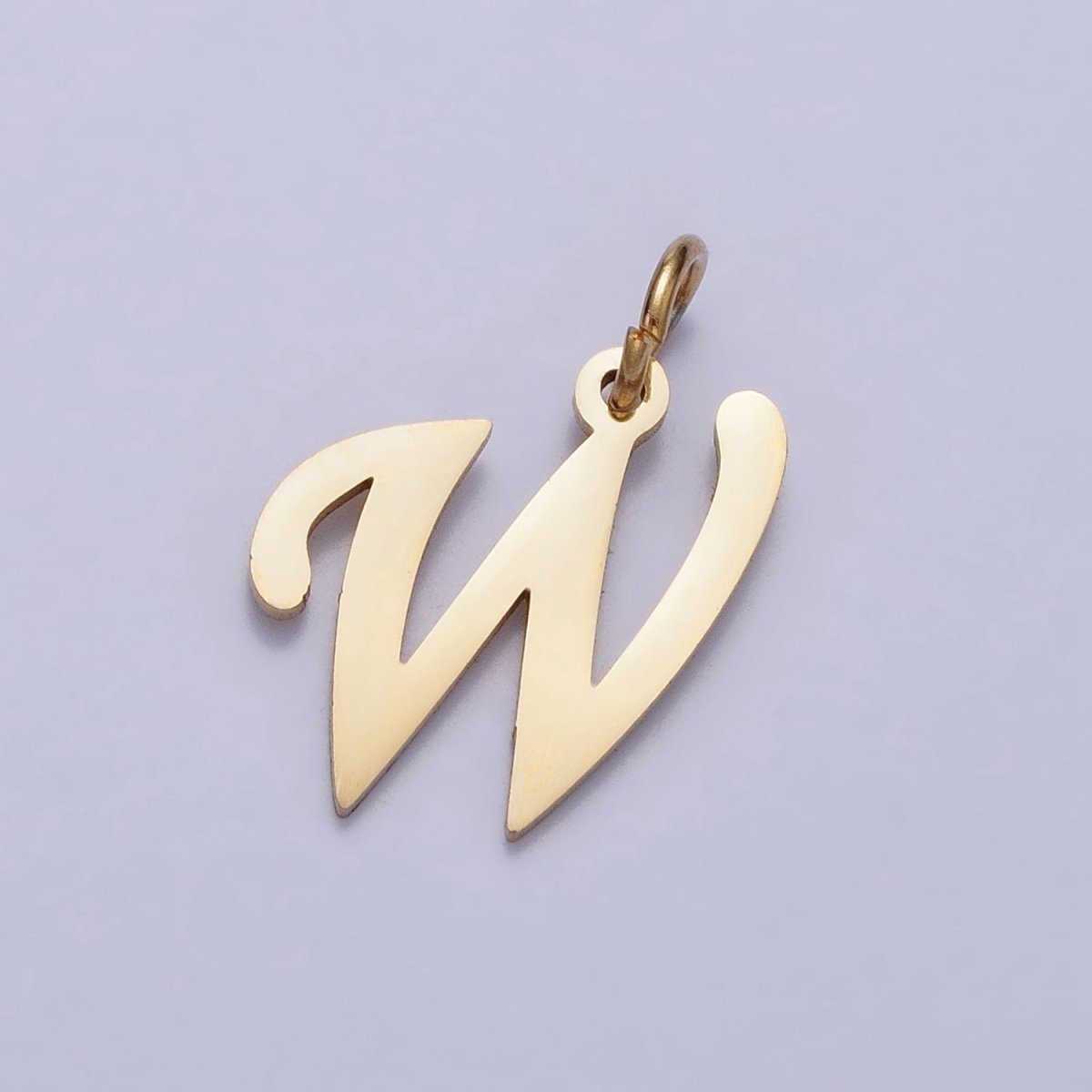 Small 24K Gold Plated Stainless Steel Letter Charms, initial alphabet pendant DIY jewelry letter charms for personalized jewelry making A-625-A-637