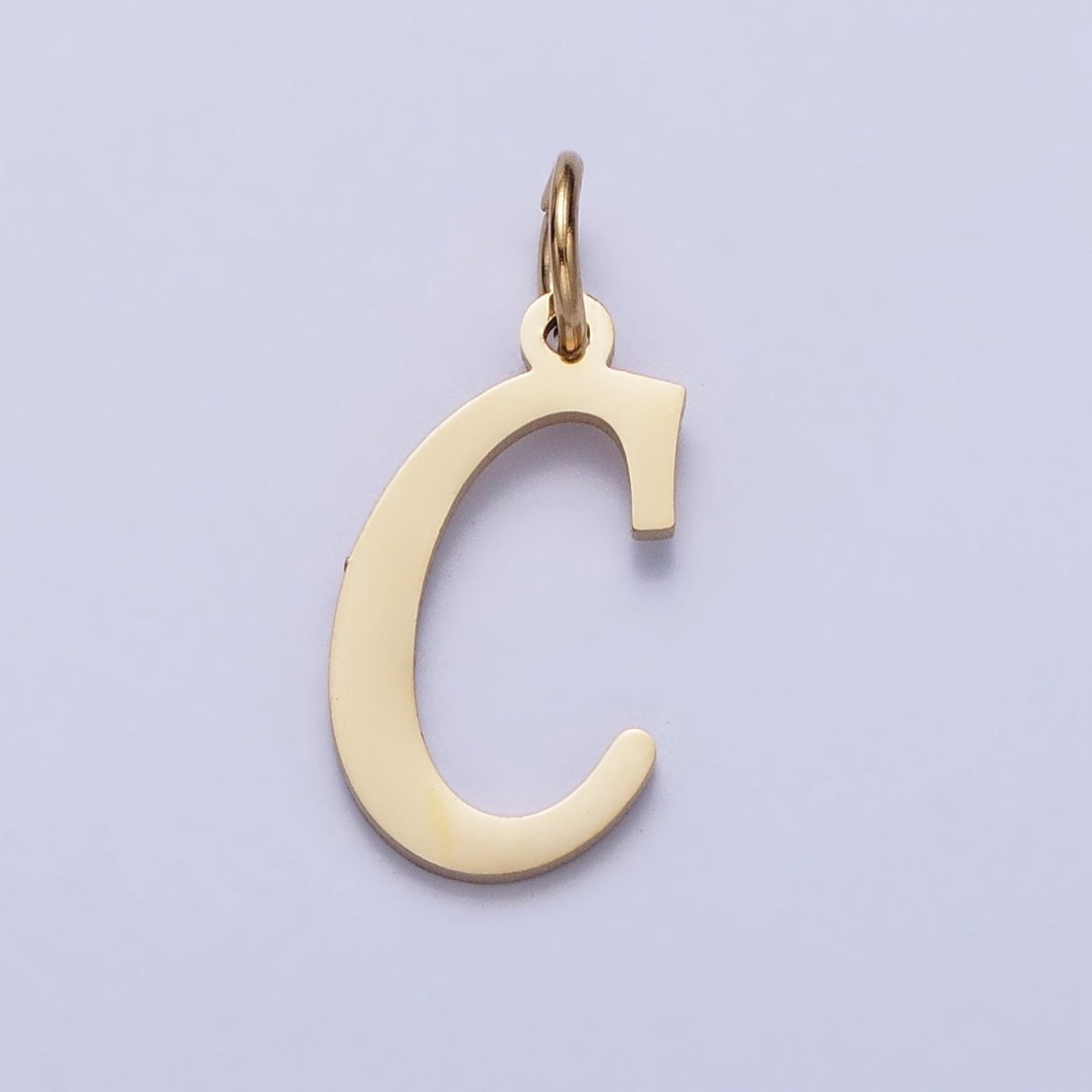 Small 24K Gold Plated Stainless Steel Letter Charms, initial alphabet pendant DIY jewelry letter charms for personalized jewelry making A-625-A-637