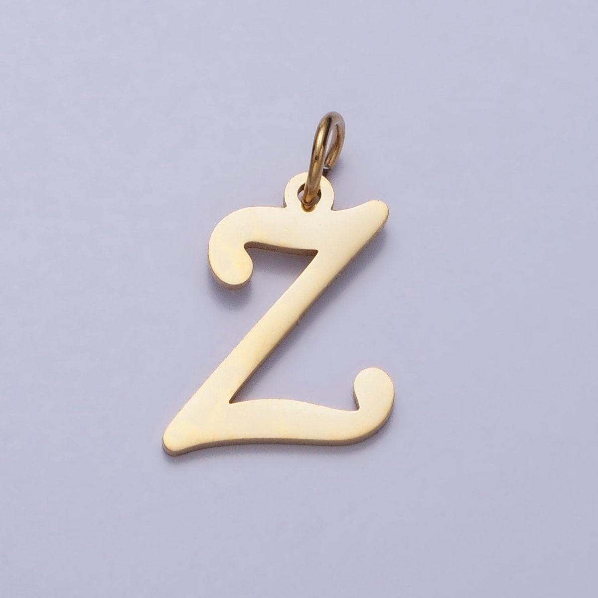 Small 24K Gold Plated Stainless Steel Letter Charms, initial alphabet pendant DIY jewelry letter charms for personalized jewelry making A-625-A-637