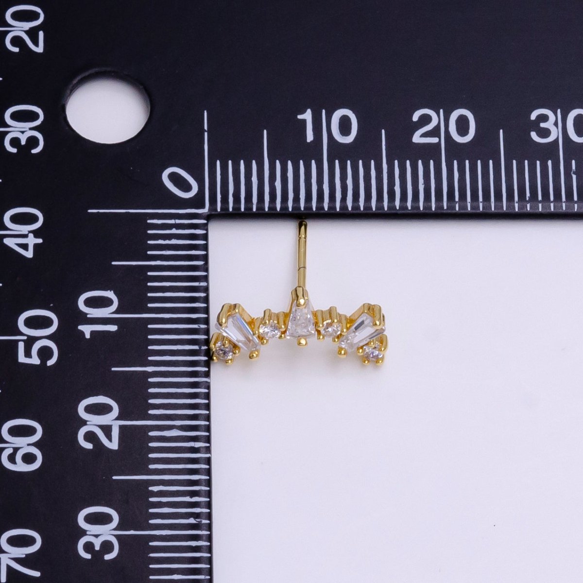 Small Big Crystal Stone Studs Earring CZ Crystal Arrangement Earring Jewelry V089