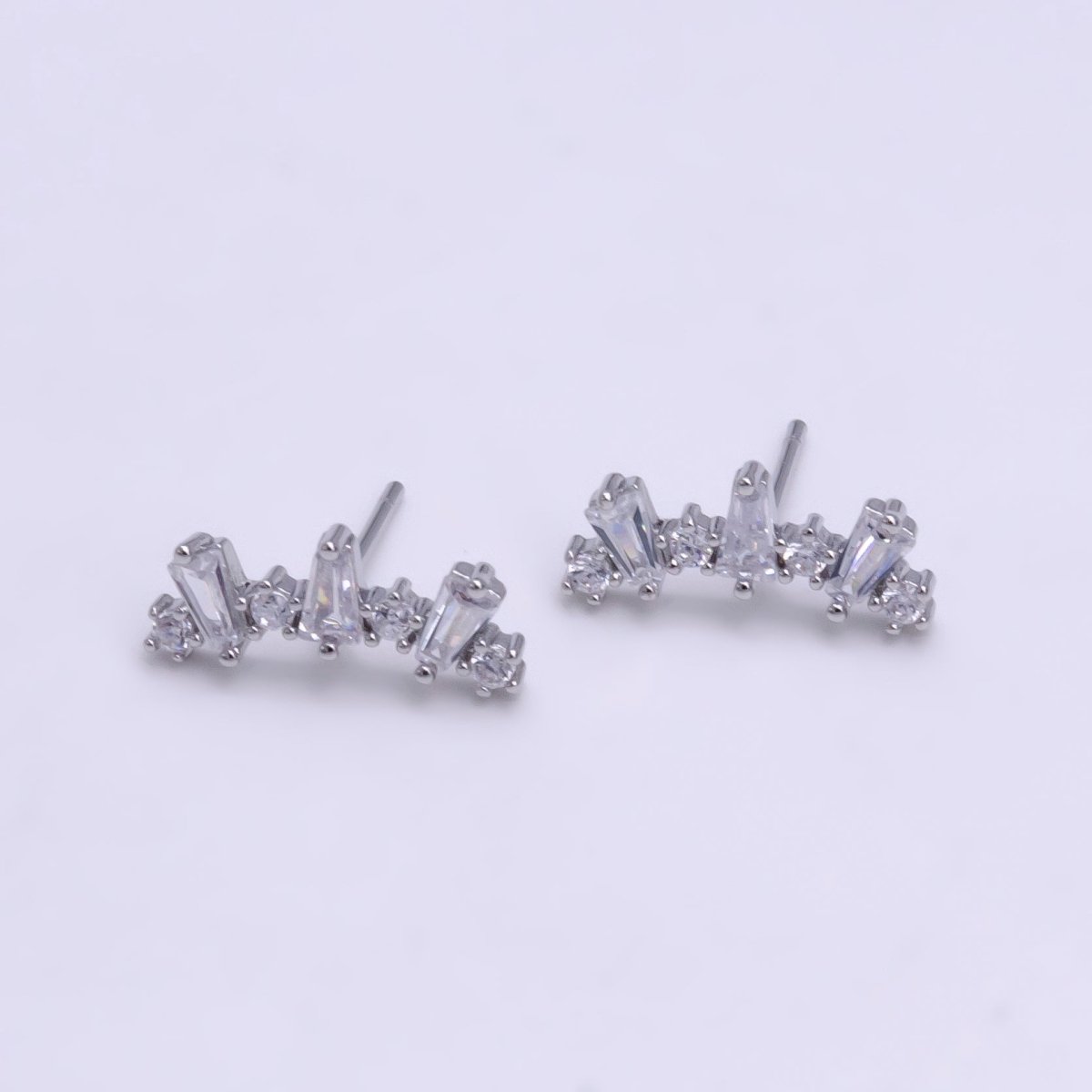 Small Big Crystal Stone Studs Earring CZ Crystal Arrangement Earring Jewelry V089