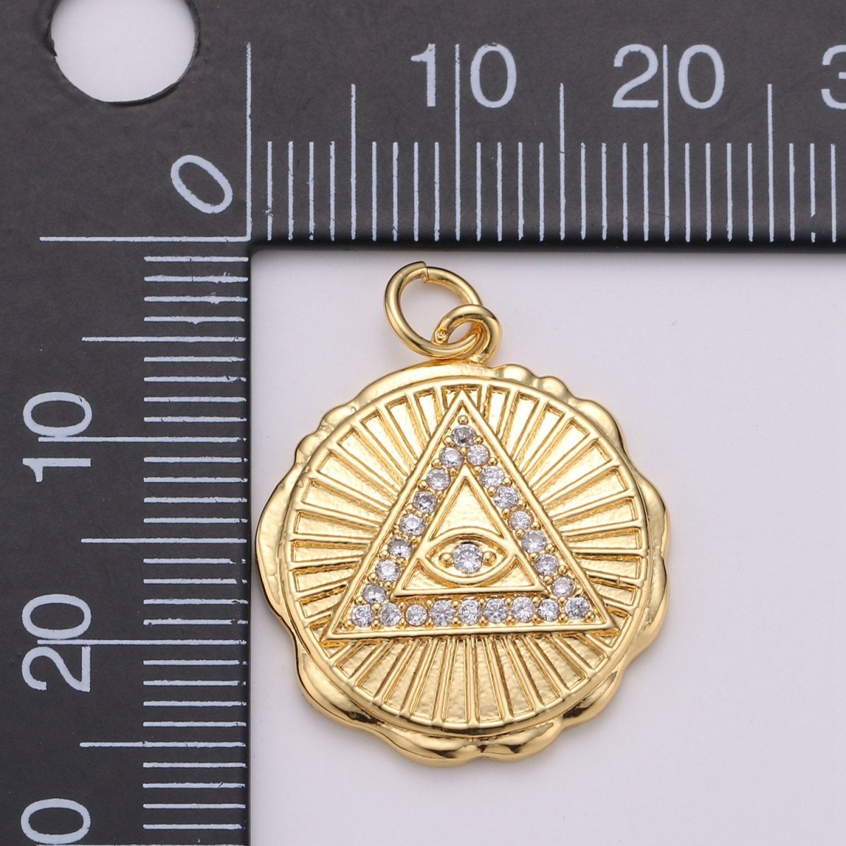 Small Gold Eye of Providence Symbol Pendant All Seeing Eye Charm Illuminati Emblem Third Eye Amulet Talisman Sign Medallion Charm D-346 - DLUXCA