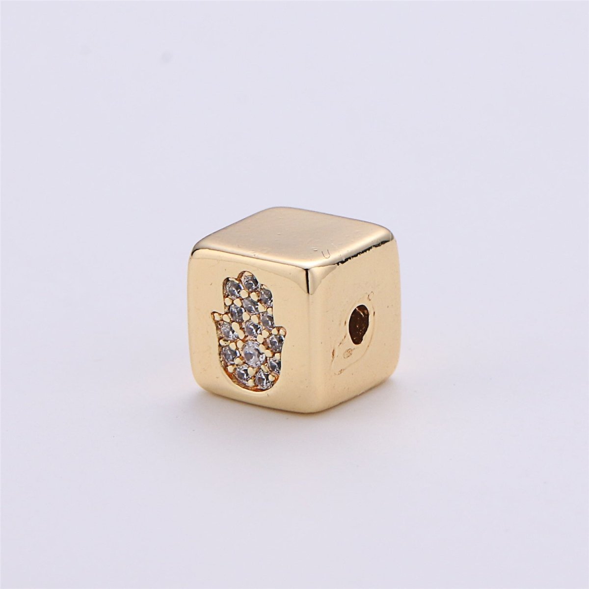 Small Hole Square Beads Gold Celestial Beads Moon Square Beads Planet Earth Universe Inspired for Bracelet Bead B-166