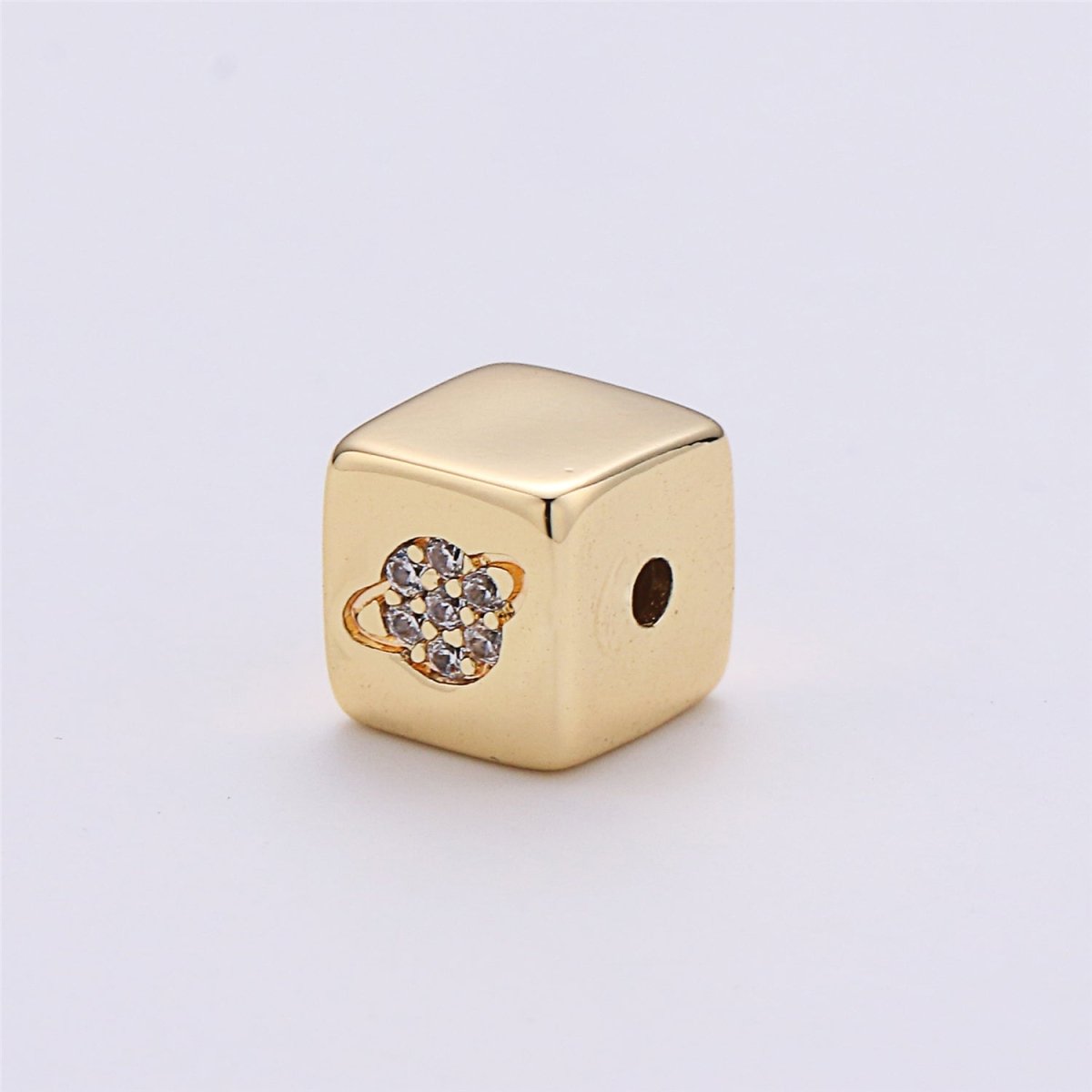 Small Hole Square Beads Gold Celestial Beads Moon Square Beads Planet Earth Universe Inspired for Bracelet Bead B-166