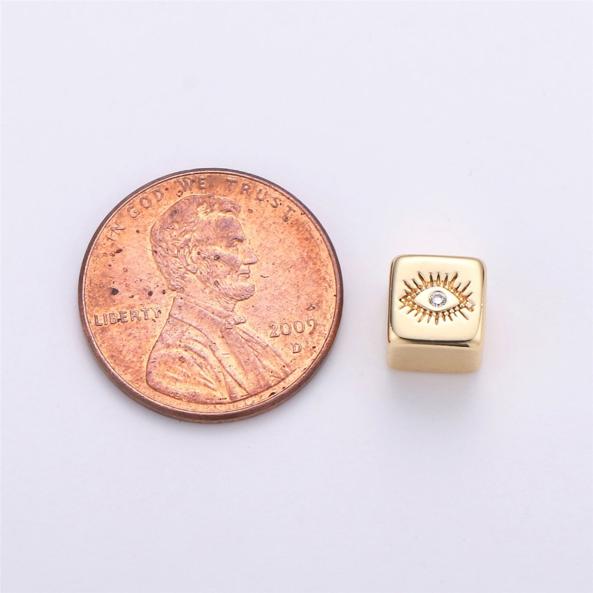 Small Hole Square Beads Gold Celestial Beads Moon Square Beads Planet Earth Universe Inspired for Bracelet Bead B-166