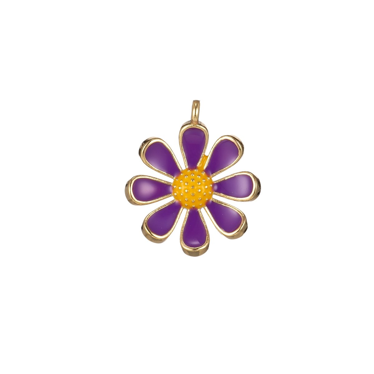 Small / Medium / Large Barbiecore Pink Jewelry Colorful Enamel Daisy Flower Charm Pendant M-220-M-243