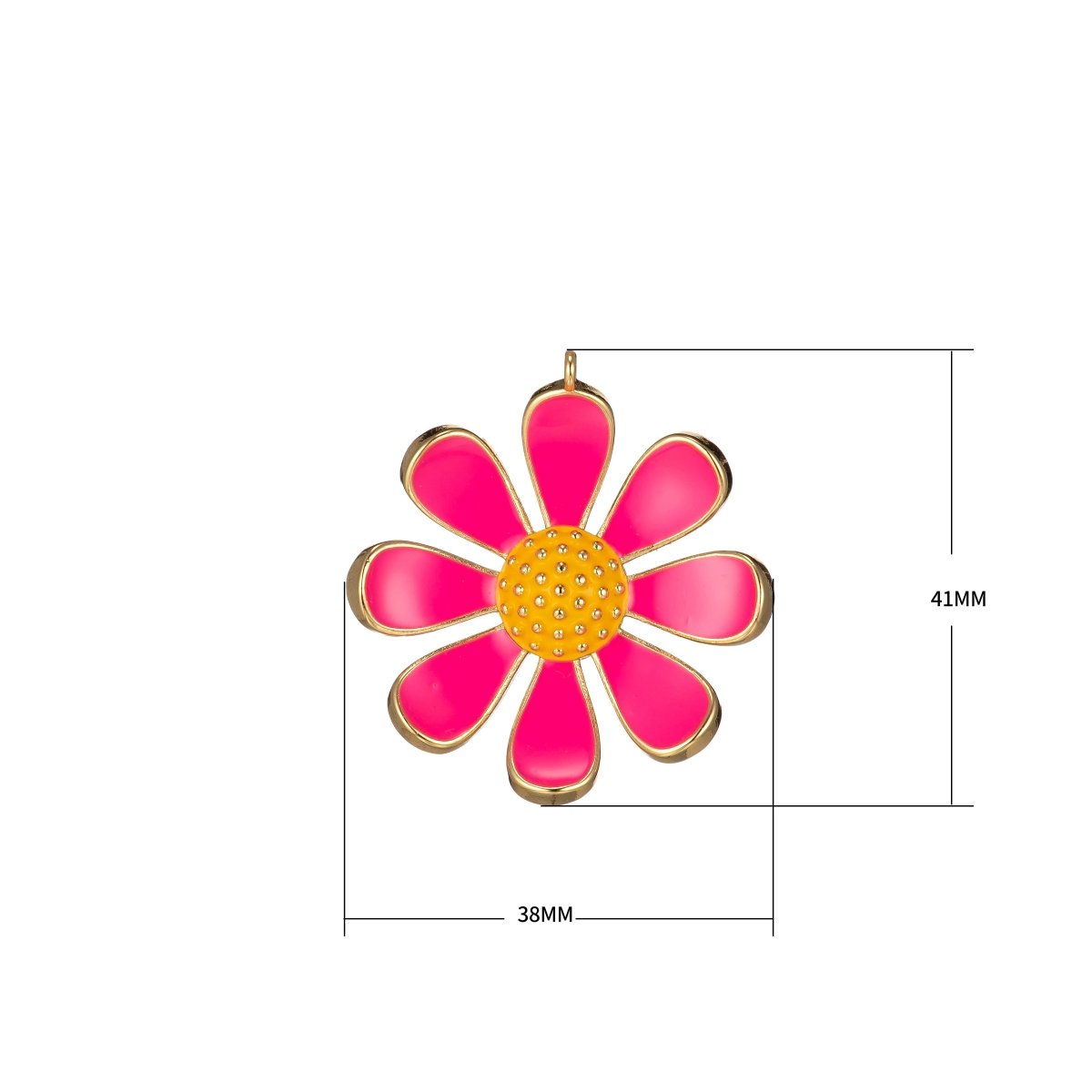 Small / Medium / Large Barbiecore Pink Jewelry Colorful Enamel Daisy Flower Charm Pendant M-220-M-243