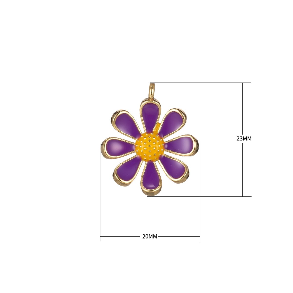 Small / Medium / Large Barbiecore Pink Jewelry Colorful Enamel Daisy Flower Charm Pendant M-220-M-243