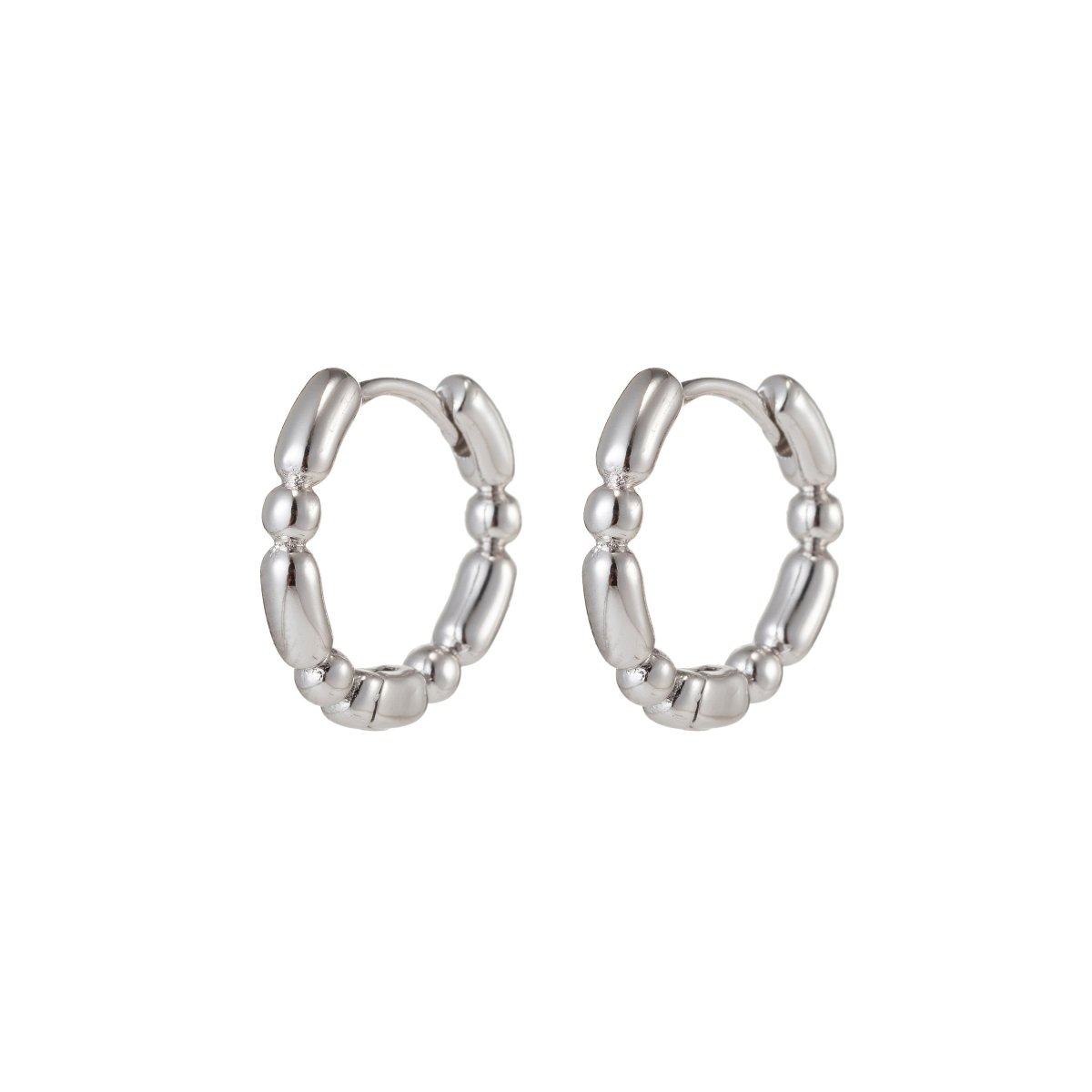 Small Silver Hoop Earrings, Silver Huggie Earrings, Simple Hoop Earrings 15mm Q-045 Q-047 Q-048