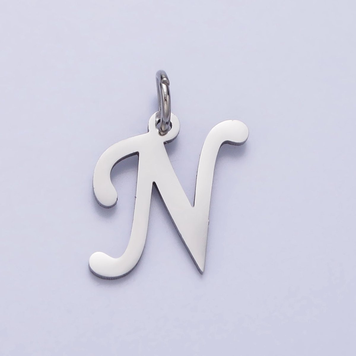 Small Stainless Steel Letter Charms, initial alphabet pendant DIY jewelry letter charms for personalized jewelry making A-638-A-650