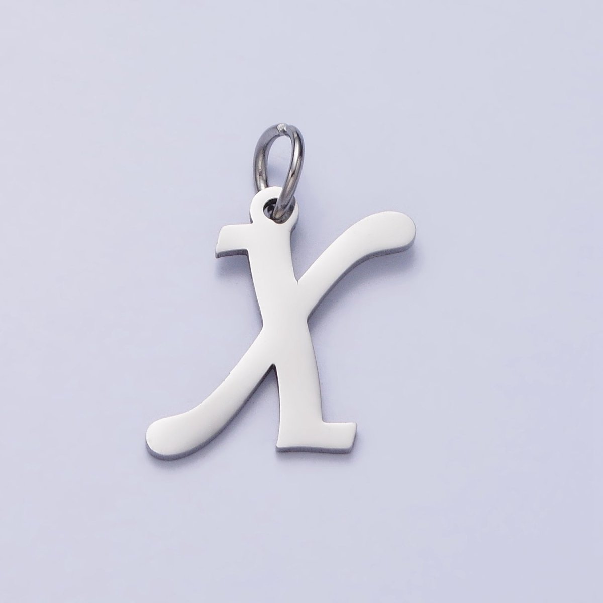 Small Stainless Steel Letter Charms, initial alphabet pendant DIY jewelry letter charms for personalized jewelry making A-638-A-650