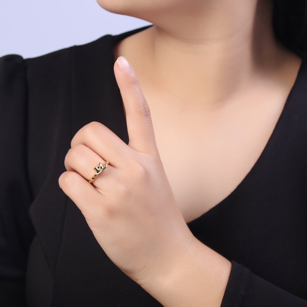 Small Western Cowboy Hat Ring | Dainty Gold Hat on Ring Minimalist Simple Ring Cowgirl Hat U-503