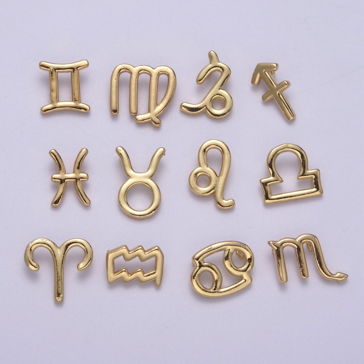 Small Zodiac Charms 14k gold Filled Astrological Zodiac Signs, Horoscope Symbols, Birthday, Astrology Charm for Bracelet Necklace Supply A-A1875-A-A1880