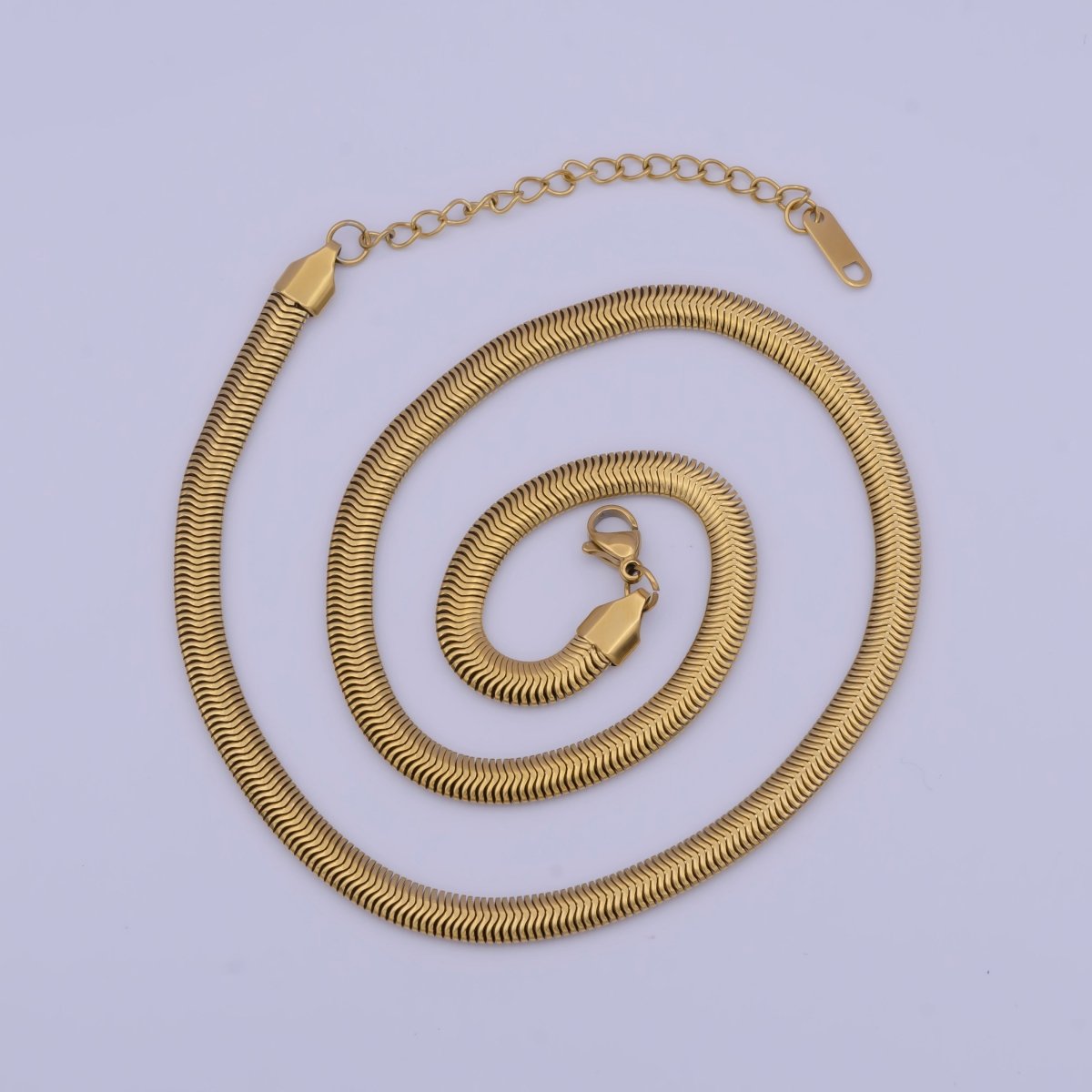 Snake Chain Necklace 16 18 20 Inch + 2.5" extender Length in 24k Gold Filled Chain | WA-1134 to WA-1139 Clearance Pricing - DLUXCA