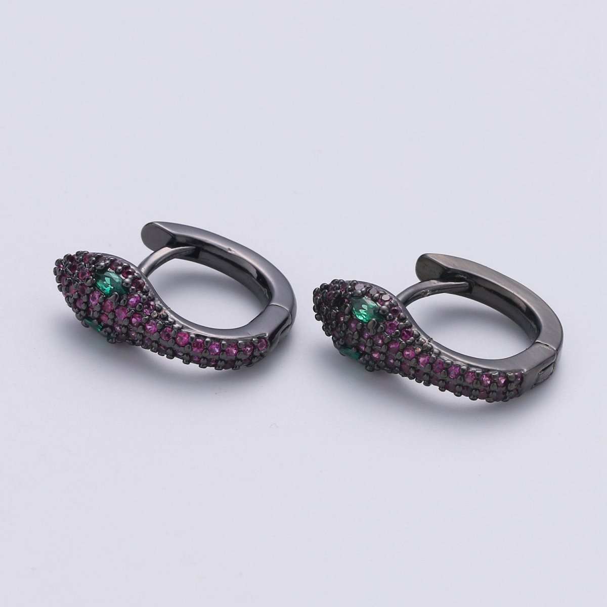 Snake earrings, snake Huggie earrings, dainty earring, Black snake earrings, delicate Hoop, gold earrings, trendy earrings, minimal earrings, K-625 K-626 K-641