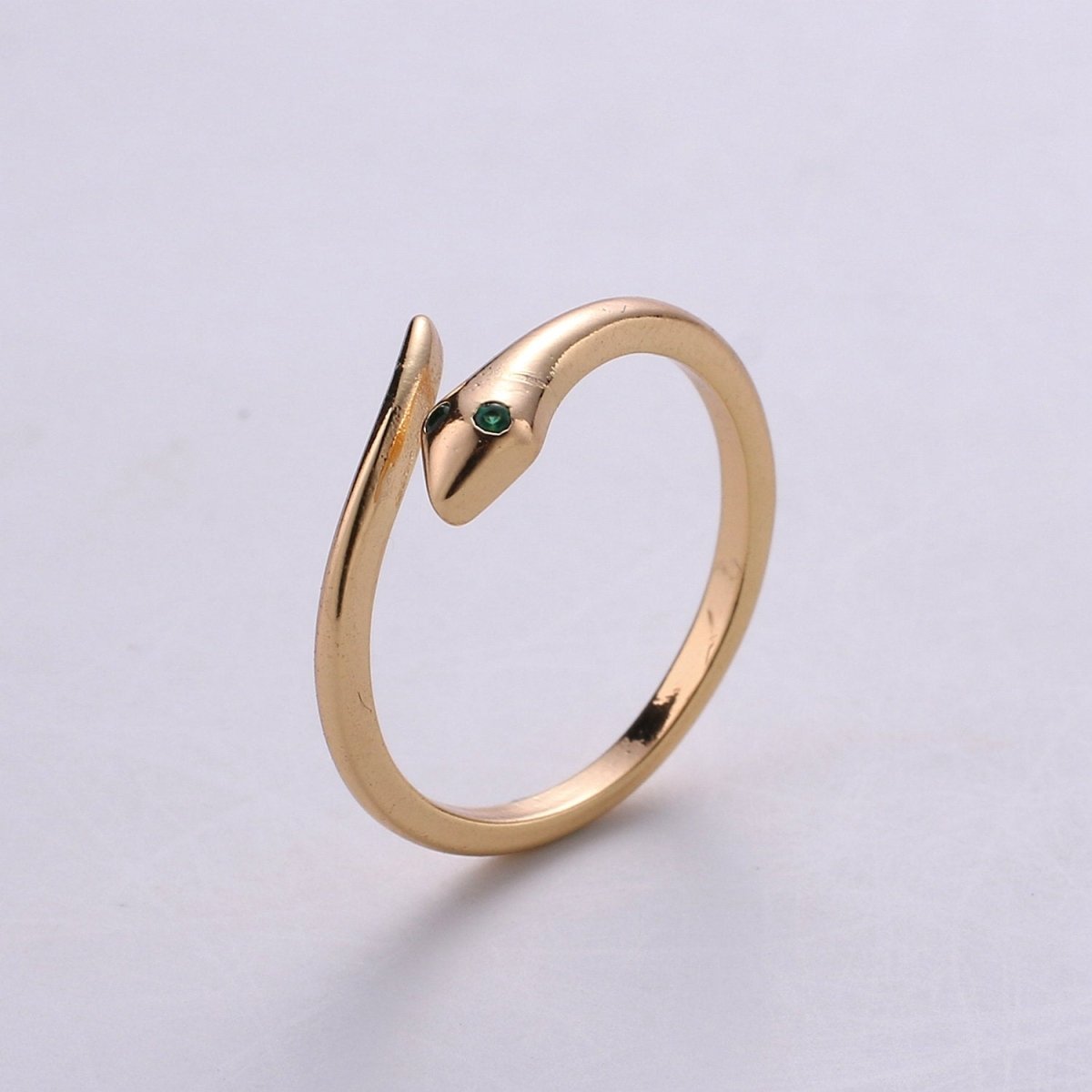 Snake Ring - Serpent Ring - Stackable Gold Ring - Minimalist Gold Ring - Thin Ring - Dainty Ring - Tiny Ring -Small Gold Ring -Delicate Ring R-046 - DLUXCA