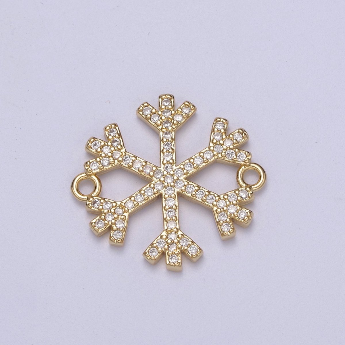 Snow Connector, Micro-pavé CZ Snowflake Charm, 14K Gold Filled Link Connector Bracelet DIY Jewelry Accessories F-148 - DLUXCA