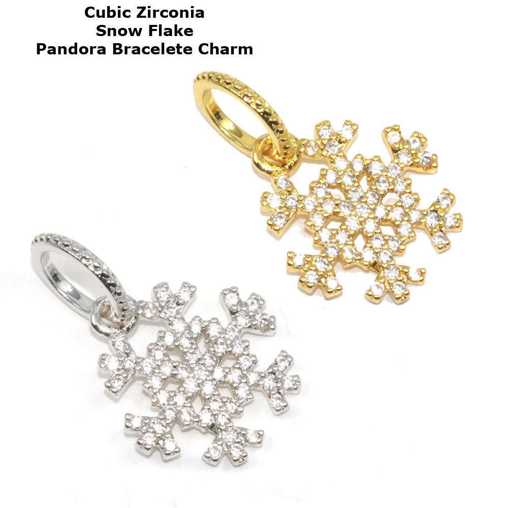 Snow flake Winter Pendant Charm Genuine Cubic Zirconia Crystal Christmas Gift Findings Bail Necklace Earring Jewelry Making J-196 J-235