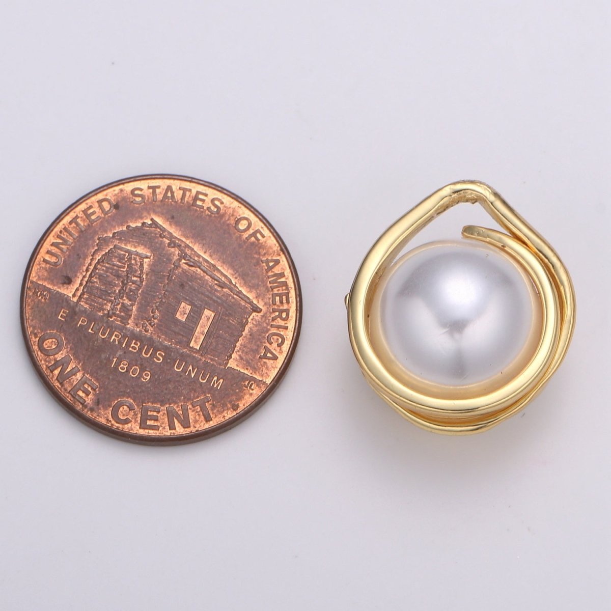 Solitaire Pearl Round Pendant gold Charm White Pearl DIY Jewelry Necklace making,E-223