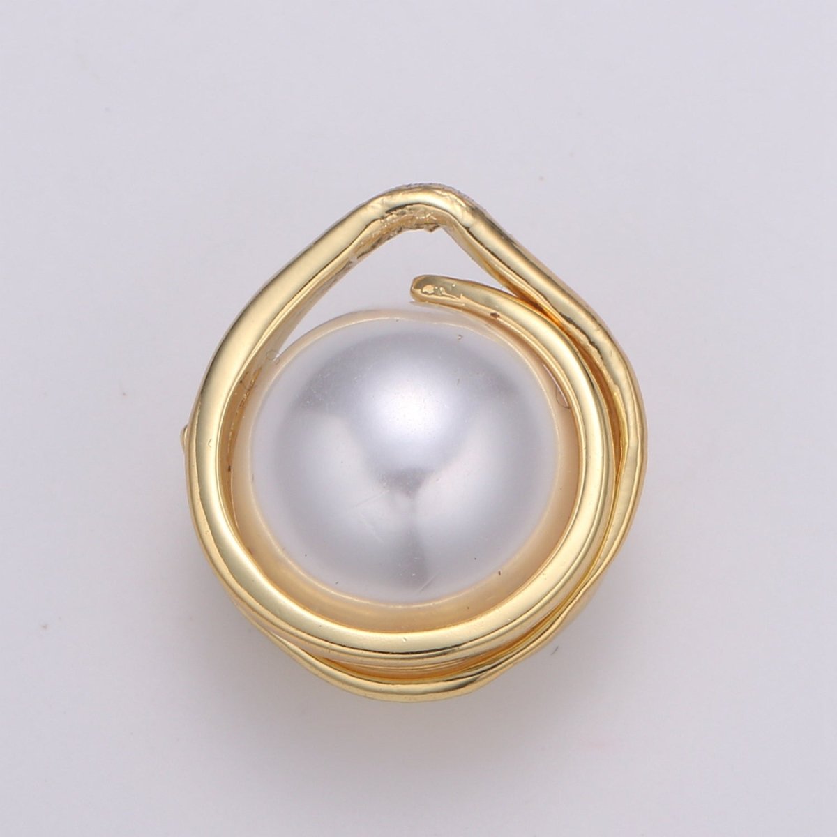 Solitaire Pearl Round Pendant gold Charm White Pearl DIY Jewelry Necklace making,E-223
