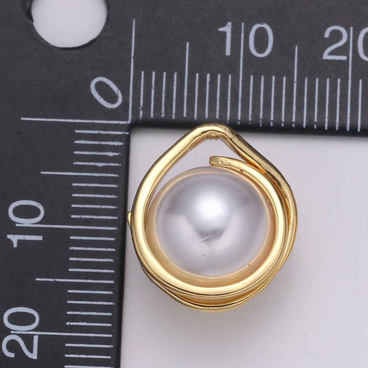 Solitaire Pearl Round Pendant gold Charm White Pearl DIY Jewelry Necklace making,E-223