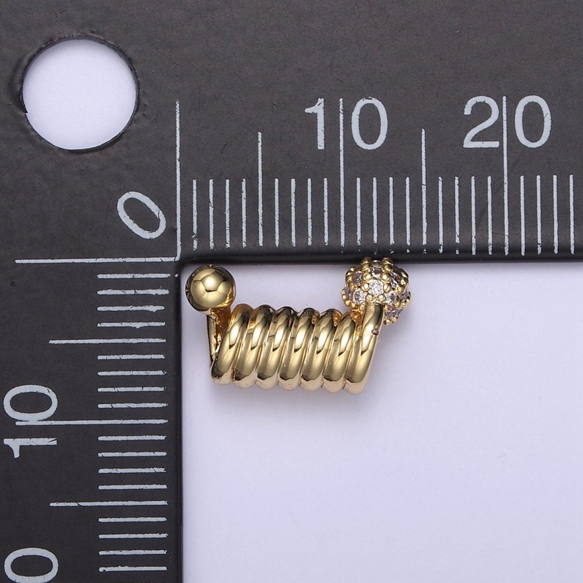 Spiral Tube Bead, Pave Round Spiral 14k Gold Filled Slider CZ Micro Pave Spiral Tube Spacer, DIY, Jewelry Making  B-458