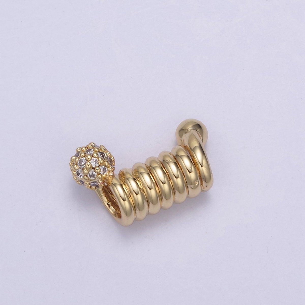 Spiral Tube Bead, Pave Round Spiral 14k Gold Filled Slider CZ Micro Pave Spiral Tube Spacer, DIY, Jewelry Making  B-458